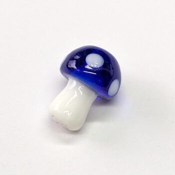 Dark Blue Lampwork Beads Glass Mushroom Charm