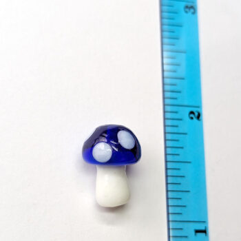 Dark Blue Lampwork Beads Glass Mushroom Charm - Image 2