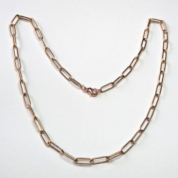 Rose Gold Stainless Steel Large Paper Clip Necklace Lobster Clasp - Image 2