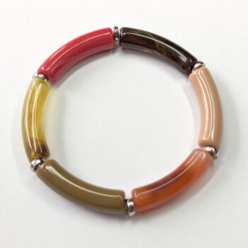 Black Red Brown Bamboo Slip-on Acrylic Bracelet