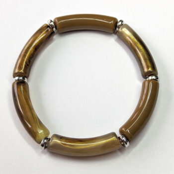 Brown Gold Bamboo Slip-on Acrylic Bracelet