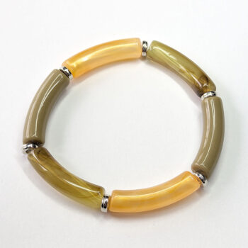 Green Sage Gold Bamboo Slip-on Acrylic Bracelet