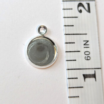 Stainless Steel Round Pendant Cabochon Setting Silver - Image 4