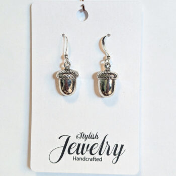 Antique Silver Acorn Vintage Style Earrings - Image 5