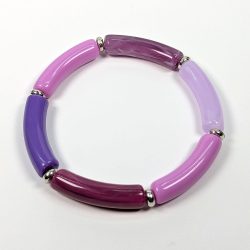 Purple Lilac Marble Bamboo Slip-on Acrylic Bracelet