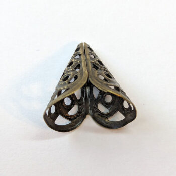 Triangle Cone Filigree Bead Cap Antique Bronze