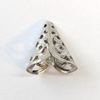 Triangle Cone Filigree Bead Cap Antique Silver