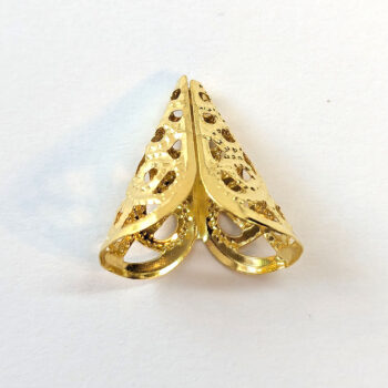 Triangle Cone Filigree Bead Cap Gold