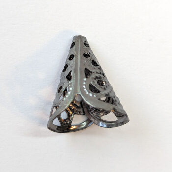 Triangle Cone Filigree Bead Cap Black Gunmetal