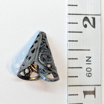 Triangle Cone Filigree Bead Cap Black Gunmetal - Image 2