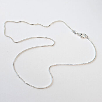 Sterling Silver Box Chain Necklaces 18" - Image 3