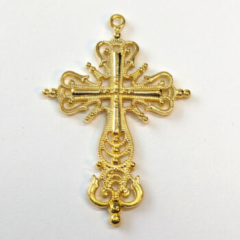 Large Decorative Hallow Cross Pendant Antique Gold