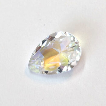 Rainbow Clear Faceted Delicate Glass Rhinestone Teardrop Charm