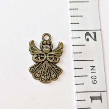 Hollow Angel Charm Antique Bronze - Image 2