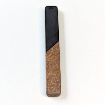 Black Long Rectangle Resin Wood Pendant