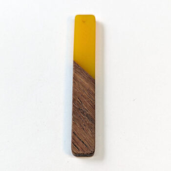 Yellow Long Rectangle Resin Wood Pendant