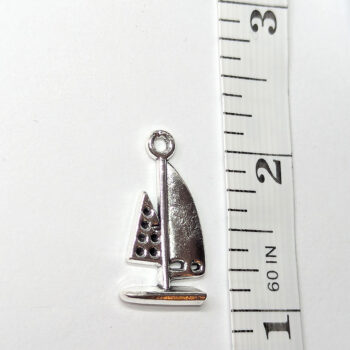 Antique Silver Sail Boat Charm - Image 4