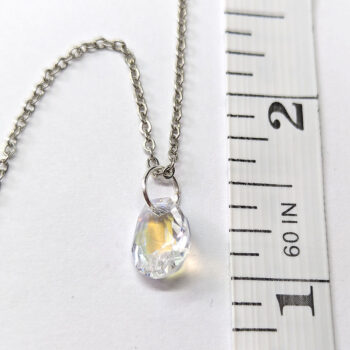 Clear Delicate Glass Rhinestone Teardrop Necklace - Image 2