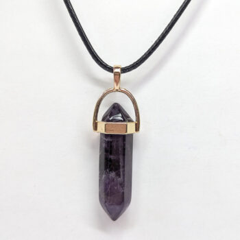 Amethyst Natural Gemstone Hexagonal Pointed Pendant Necklace