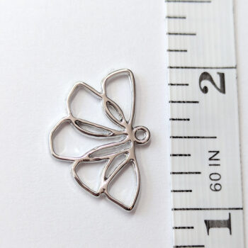 Silver Hollow Hanging Flower Pendant - Image 2