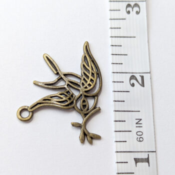 Antique Bronze Hollow Bird With Branch Pendant - Image 2