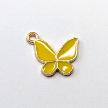 Gold Yellow Angle Butterfly Enamel Charm Gold