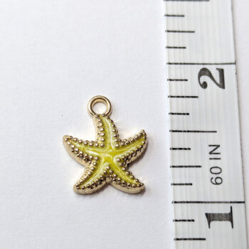 Yellow Starfish Enamel Charm Gold - Image 2