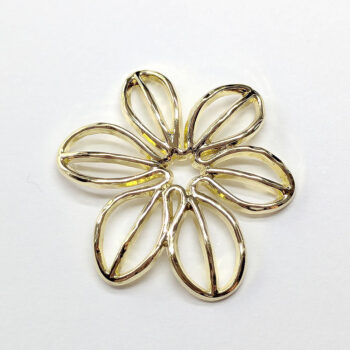 Gold Six Petal Hollow Flower Pendant