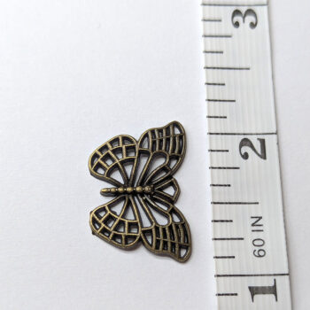 Antique Bronze Hollow Decorative Butterfly Charm - Image 2