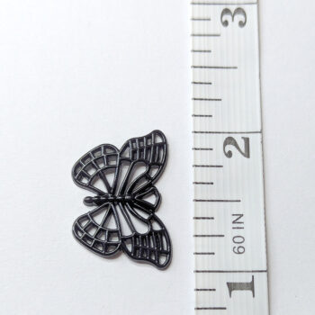 Black Hollow Decorative Butterfly Charm - Image 2