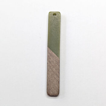 Sage Green Long Rectangle Resin Wood Pendant