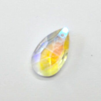 Clear with Yellow Faceted Glass Rhinestone Teardrop Charm