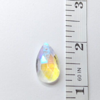 Clear with Yellow Faceted Glass Rhinestone Teardrop Charm - Image 2