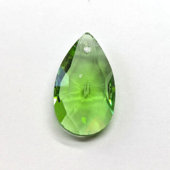 Peridot Green Faceted Glass Rhinestone Teardrop Charm - Image 4