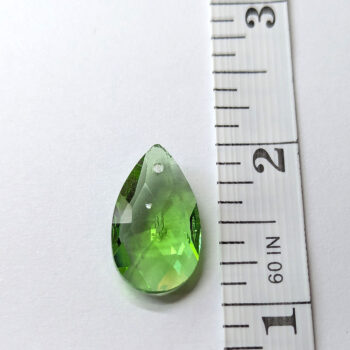 Peridot Green Faceted Glass Rhinestone Teardrop Charm - Image 5