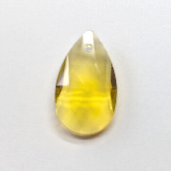 Yellow Faceted Glass Rhinestone Teardrop Charm