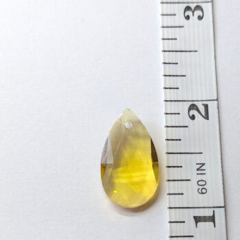 Yellow Faceted Glass Rhinestone Teardrop Charm - Image 2