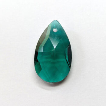 Emerald Green Faceted Glass Rhinestone Teardrop Charm