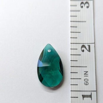 Emerald Green Faceted Glass Rhinestone Teardrop Charm - Image 2