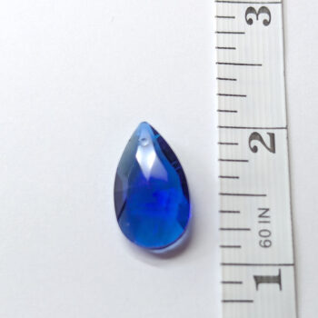 Blue Faceted Glass Rhinestone Teardrop Charm - Image 4