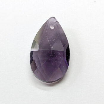 Purple Faceted Glass Rhinestone Teardrop Charm