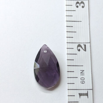 Purple Faceted Glass Rhinestone Teardrop Charm - Image 2