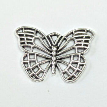 Antique Silver Hollow Decorative Butterfly Charm