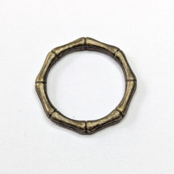 Bamboo Hoop Geometric Connector Pendant Antique Bronze