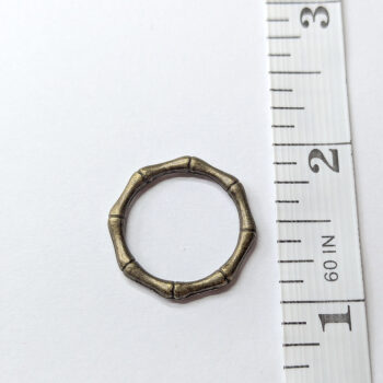 Bamboo Hoop Geometric Connector Pendant Antique Bronze - Image 2