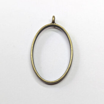 Geometric Hollow Oval Pendant Antique Bronze