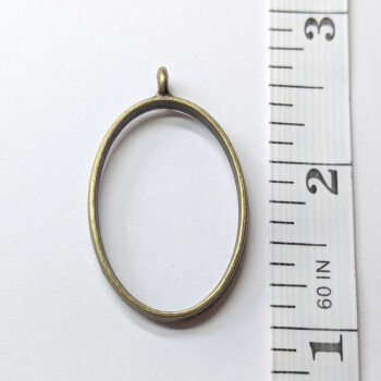 Geometric Hollow Oval Pendant Antique Bronze - Image 2