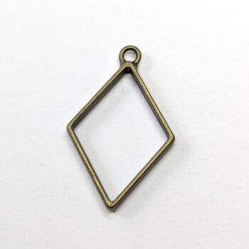 Geometric Hollow Diamond Pendant Antique Bronze