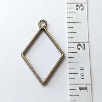 Geometric Hollow Diamond Pendant Antique Bronze - Image 2