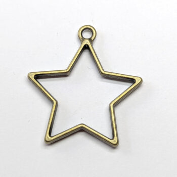 Geometric Hollow Star Pendant Antique Bronze